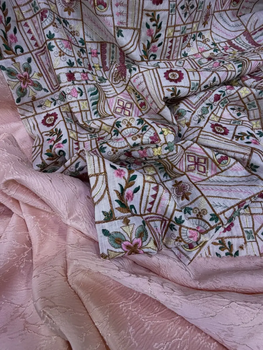 كتان هندي طرز مع جاكار - صورة 1